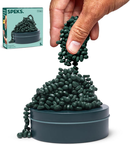 Speks Crags Ferrite Putty, Over 500 Ferrite Stones in a Metal Tin, Seriously Satisfying Fidget Toys for Adults and Desk Toys for Office, Matte Jade, Medium