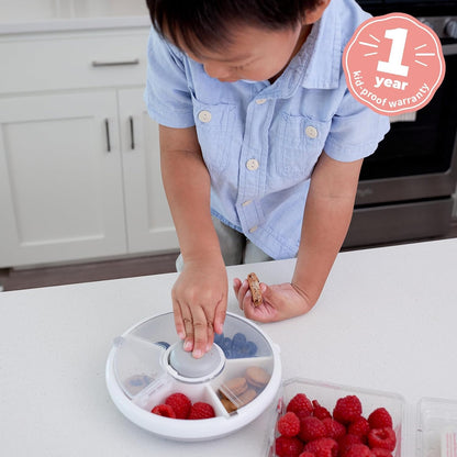 GoBe Kids Small Snack Spinner Flip Bundle with Hand Strap and Sticker Sheet - Reusable Snack