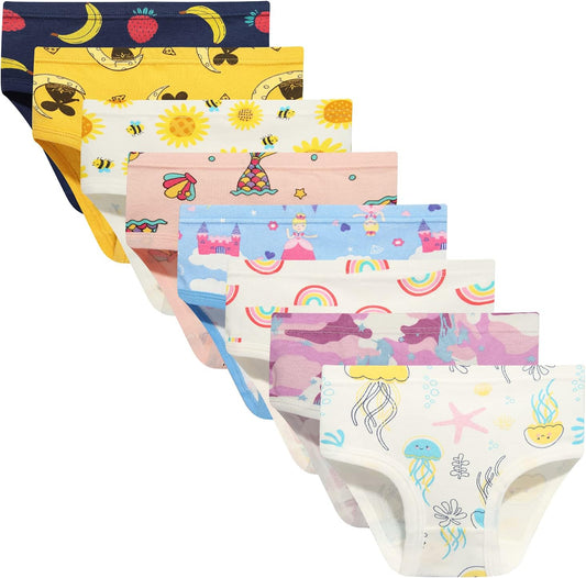 Girls' Cotton Brief Breathable Toddler Panties Kids Assorted Underwears 6-8 pieces