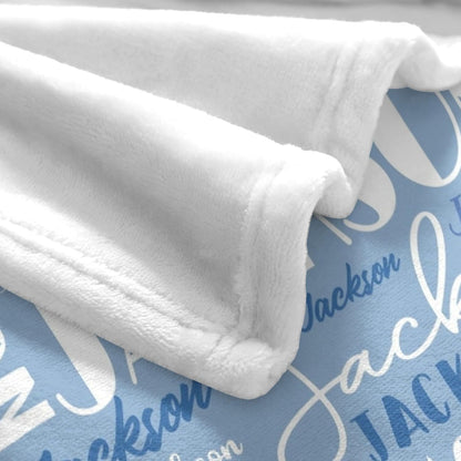 Custom Blankets Personalized Throw Blanket with Names Customized Baby Blanket for Girls Kids Adult Birthday Gift