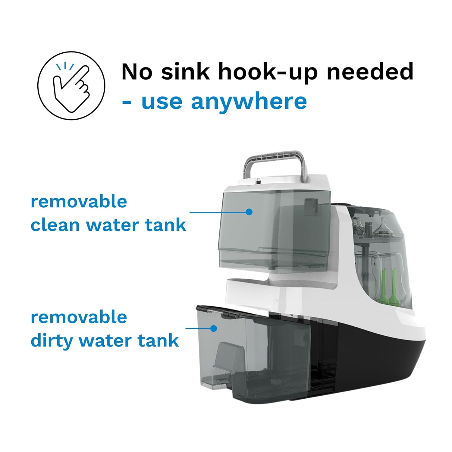 Baby Brezza Bottle Washer Pro - Baby Bottle Washer, Sterilizer + Dryer - All in One Machine Cleans