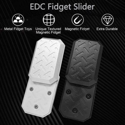 Magnetic Metal Fidget Toys, Aluminium Alloy Push Card Fidget Slider Stress Relief Toy, EDC Adult Fidget Toys, ADHD Autism Sensory Toys, Office Desk Toys for Boyfriend and Father (Black)