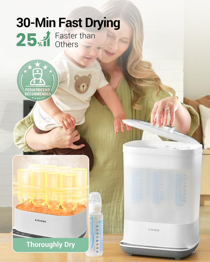 Baby Bottle Sterilizer | Esterilizador de Biberones, 6-in-1 HAUTURE Bottle Sterilizer and Dryer