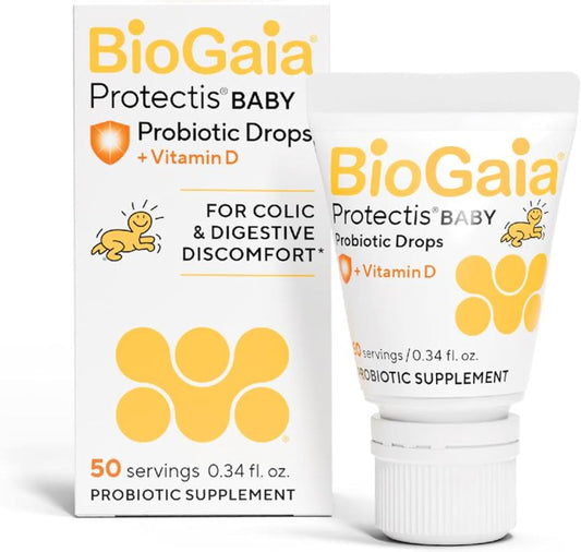 BioGaia Protectis Baby Probiotic Drops | Colic & Gas Relief + Vitamin D | Safe for Newborns | Ease