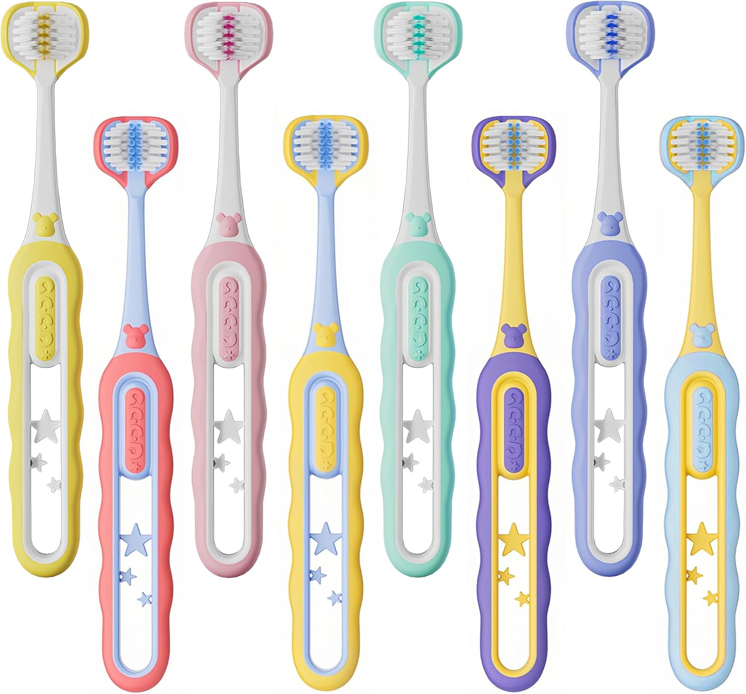 EASICUTI Soft Toddler Toothbrushes, Efficient 3 Sided Toothbrush, Baby Toothbrush 12 Months and up