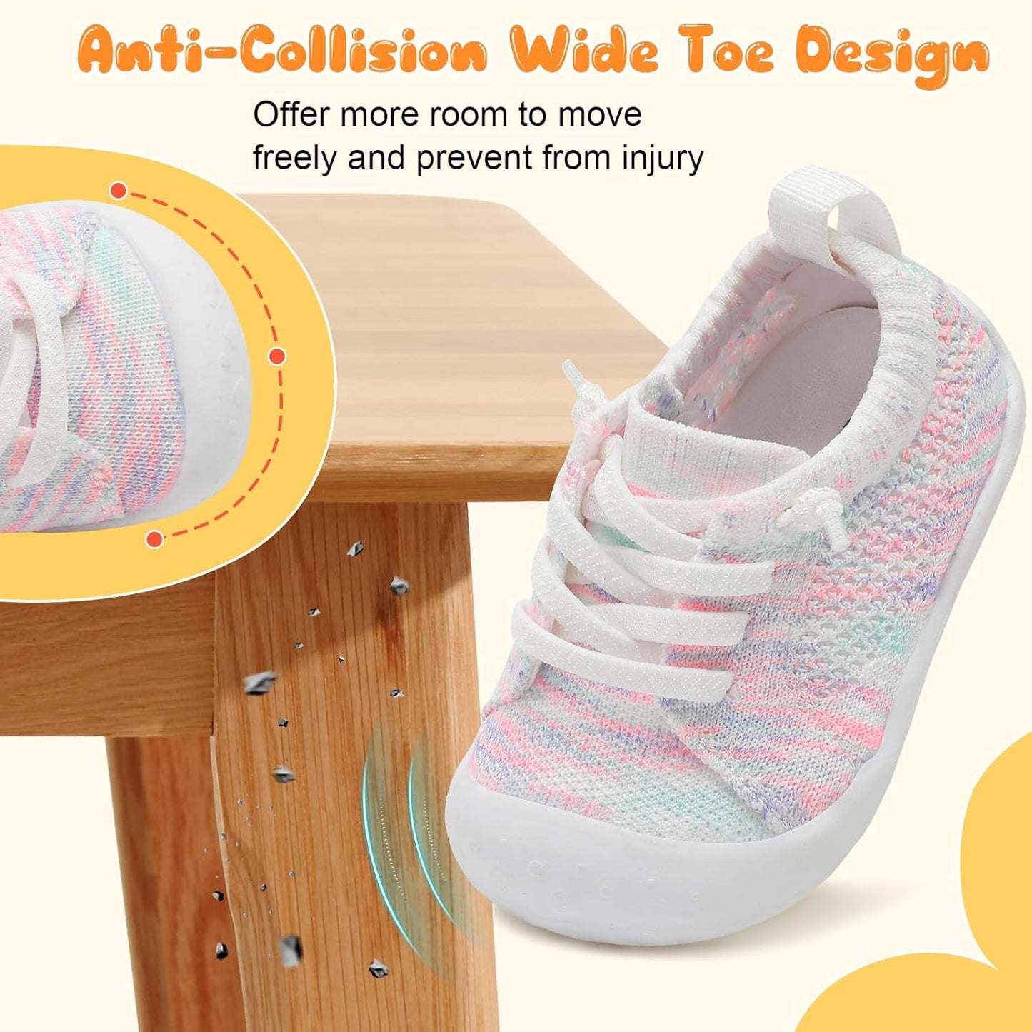 JIASUQI Baby Shoes for Toddler Boys Girls Sneakers Slip on Walking Shoes for Babies