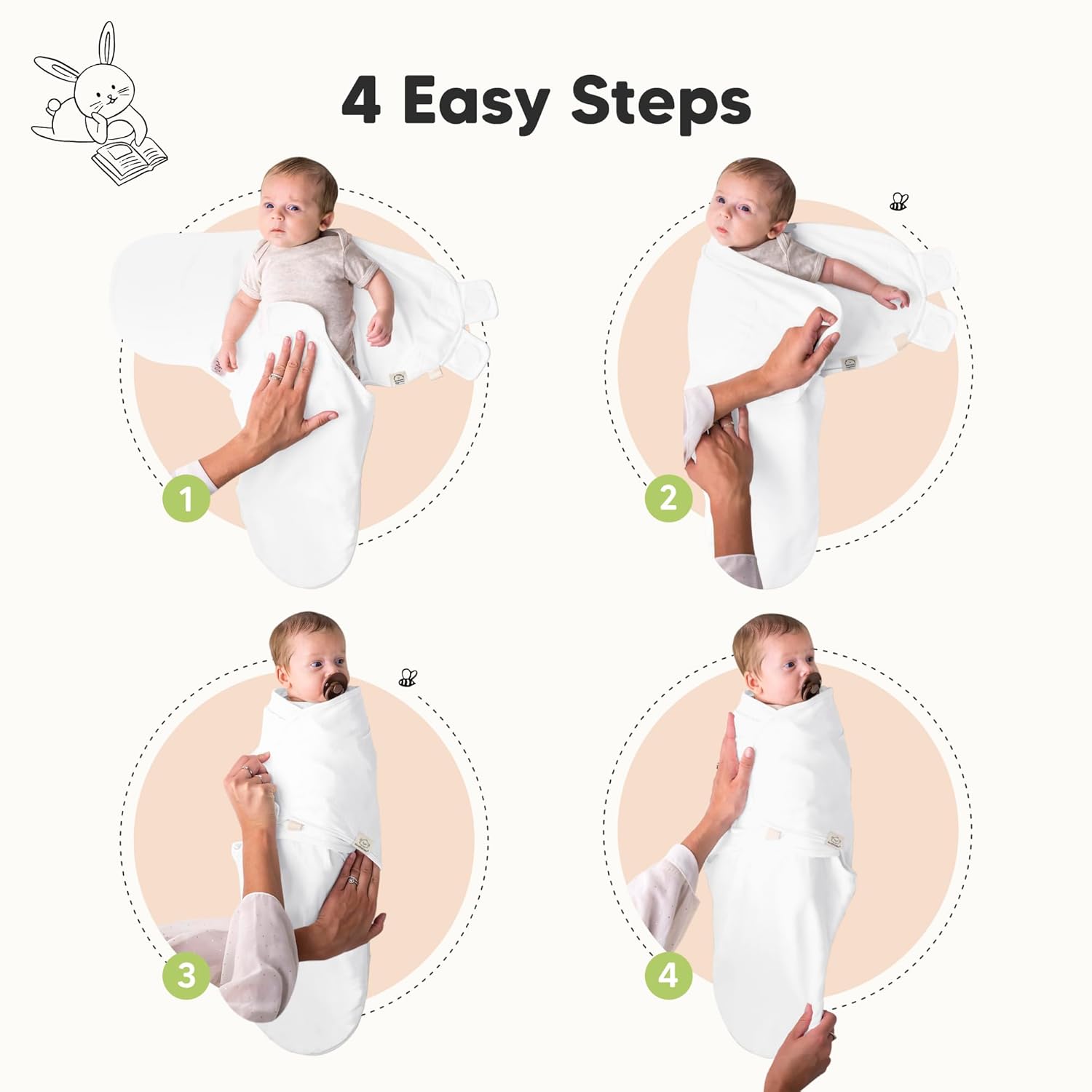 KeaBabies 3-Pack Organic Baby Swaddle Sleep Sacks - Swaddles for Newborns, Infant 0-3 Months, Baby