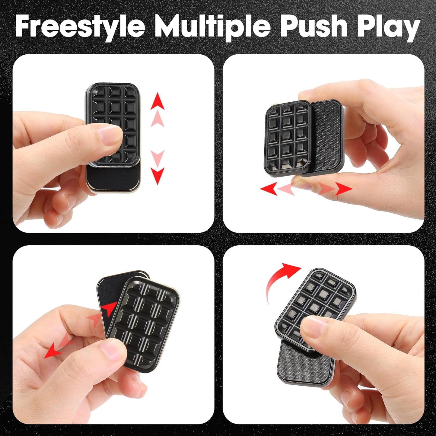 Fidget Toys 2 Pack, Magnetic Metal Haptic Fidget Slider Poker Card, EDC Fidget Toys for