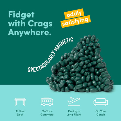 Speks Crags Ferrite Putty, Over 500 Ferrite Stones in a Metal Tin, Seriously Satisfying Fidget Toys for Adults and Desk Toys for Office, Matte Jade, Medium