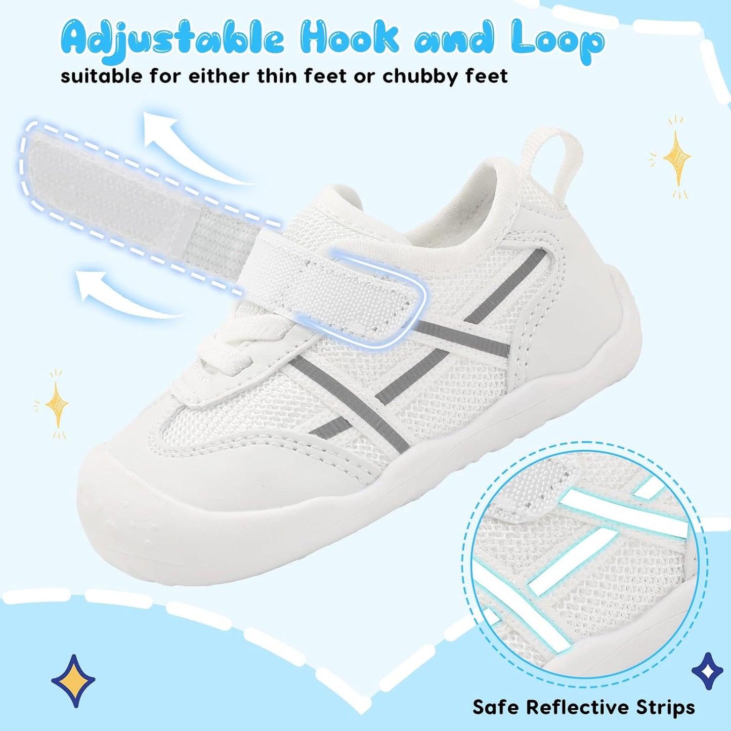 Scurtain Baby Shoes Boy Girl First Walking Shoe Infant Crib Breathable Sneakers Lightweight Barefoot Shoes for Babies