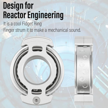 FREELOVE Ring Fidget Spinner for Adults, Men Finger Haptic Roller, Small Metal Clicker Toys, Ball Bearing, Black Fingears Spinning EDC for Anxiety Stress