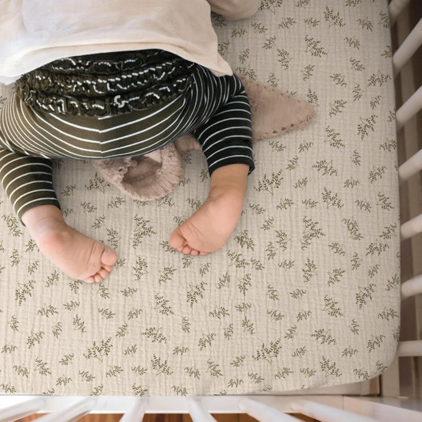 lulumoon Mini Crib Sheets Muslin: Soft Cotton Fitted Mini Crib Mattress Sheets for Boys and Girls