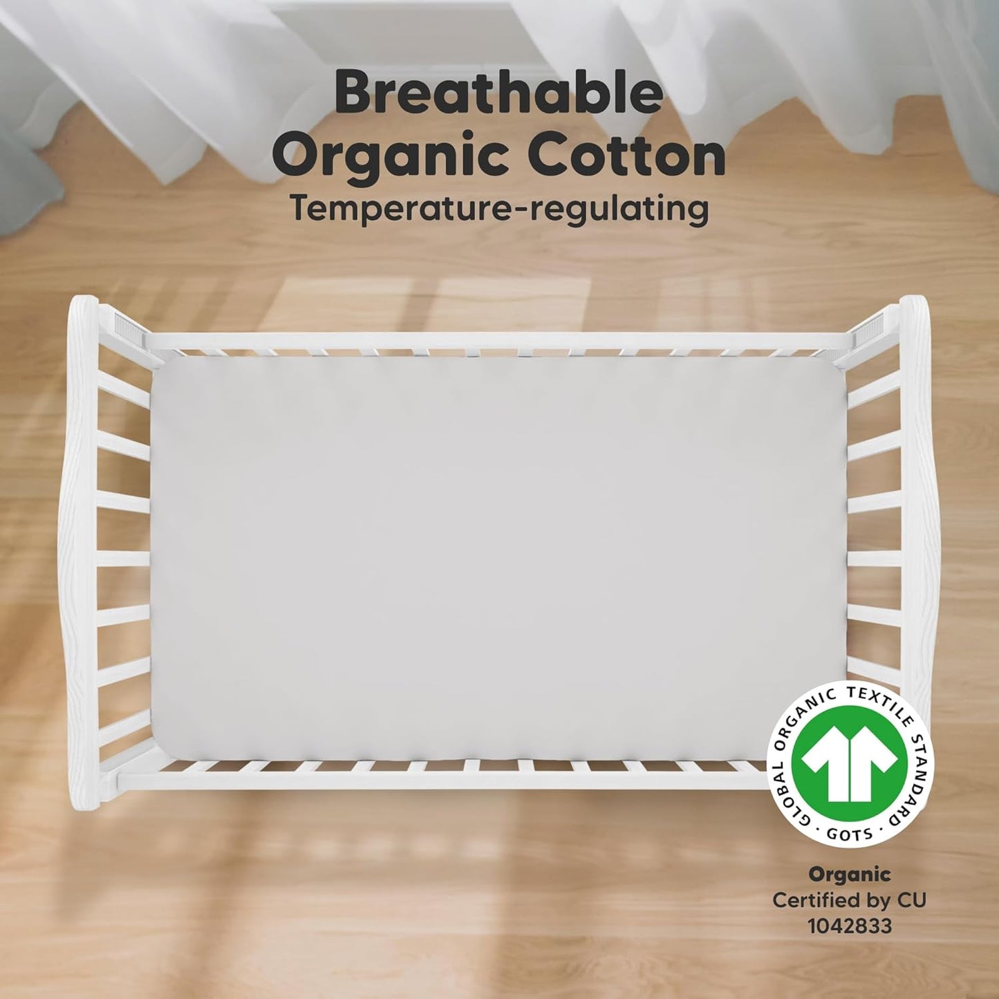 KeaBabies 2-Pack Organic Crib Sheets for Boys, Girls - 52x28 Fitted Crib Mattress Sheet Neutral