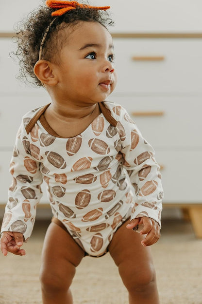 Copper Pearl Long Sleeve Bodysuit Baby: Ultra Soft Baby for Newborns, Boys, and Girls - Stylish, Comfortable, Overlap Shoulders, Premium Knit Fabric - 6-12 Months, Blitz