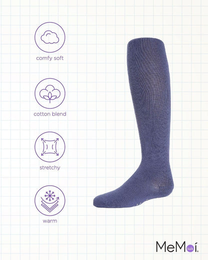 MeMoi Soft Pima Cotton Tights for Girls, Soft and Lightweight Opaque Tights for girls - Sizes 8 to 16