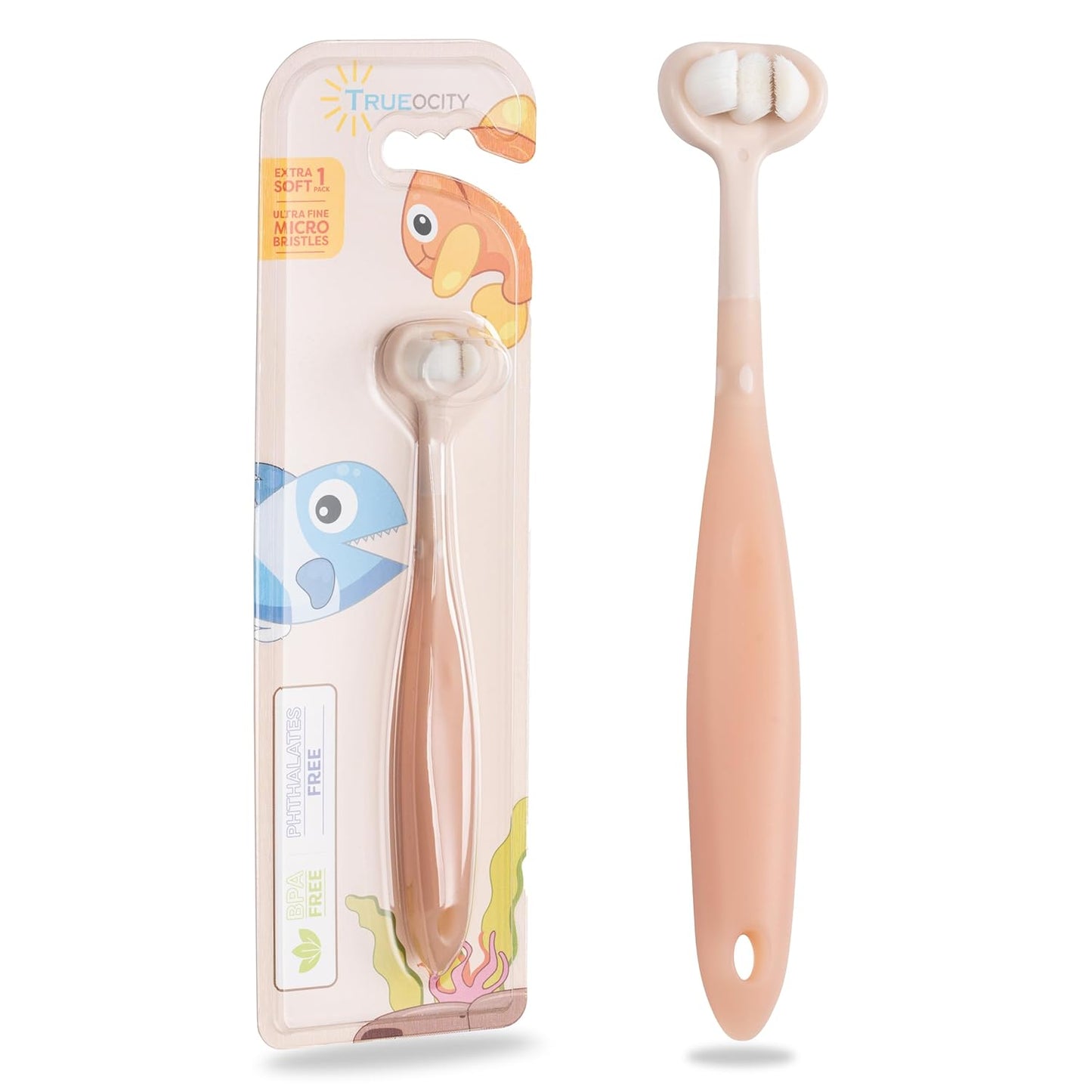 Trueocity Extra Soft Toddler Toothbrush, Toddler Toothbrushes 1-2 2-4, Toothhugger High Efficient 3