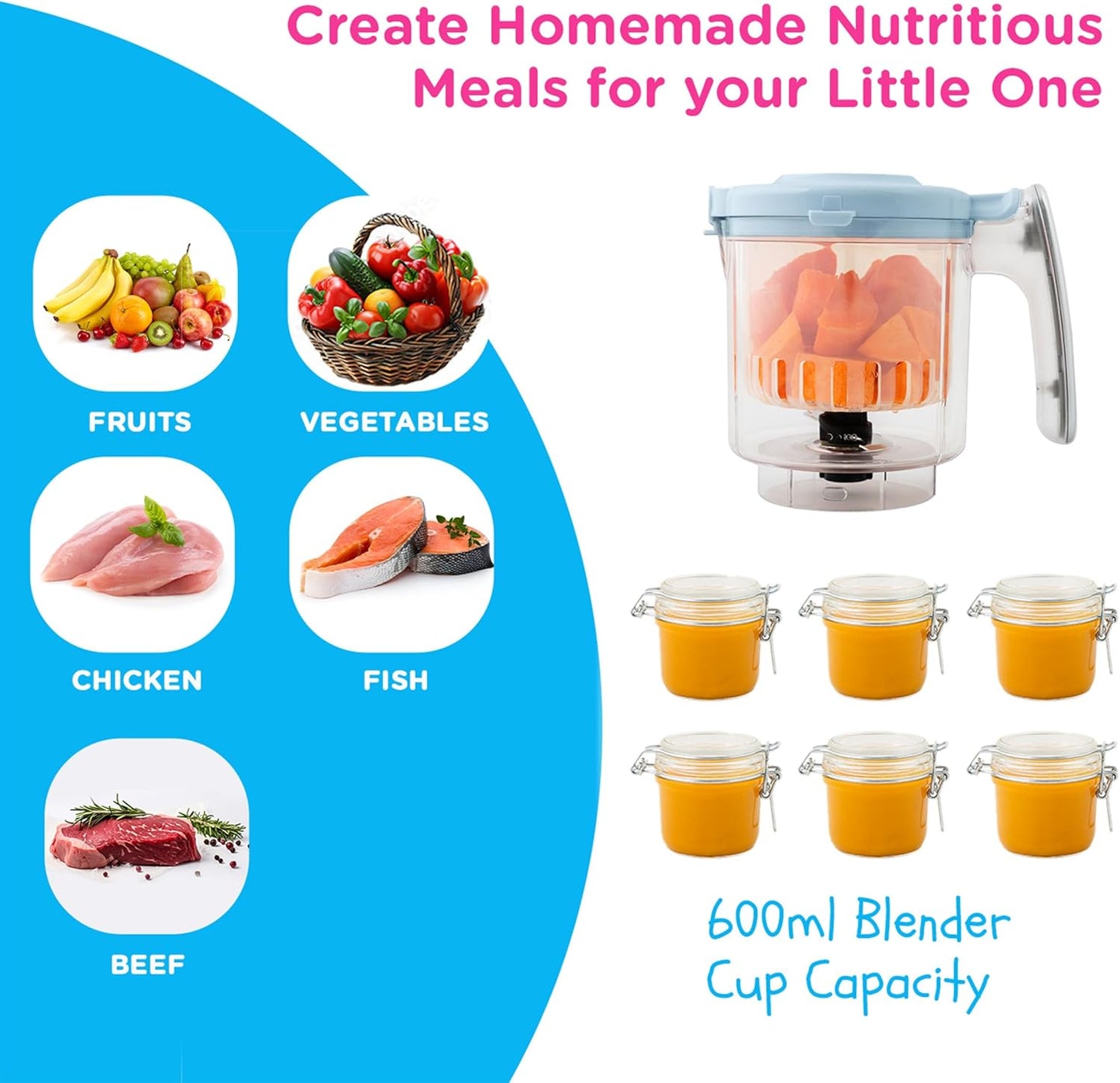 EVLA'S Baby Food Maker, Steamer, Blender, Baby Food Processor for Healthy Homemade Baby Food in