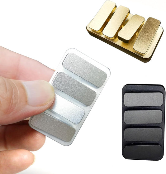 Premium Magnetic Metal Fidget Slider - EDC Haptic Clicker Stress Relief Toy for Adults, Anxiety & ADHD Relief, Pocket-Sized, Durable, Quiet Control, for Men & Women.(Sliver)