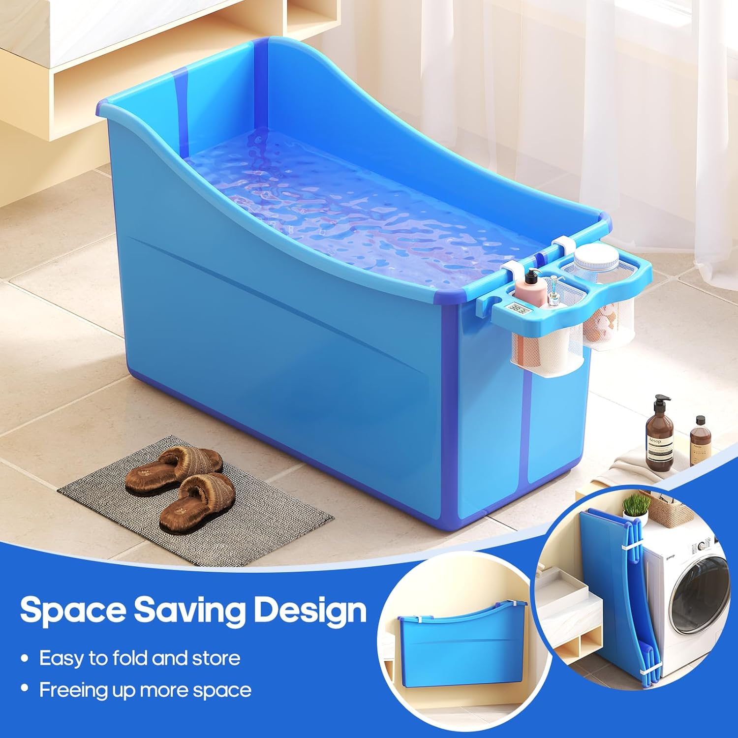 Collapsible Baby Bathtub Foldable Bathtub for Toddler Portable Large Foldable Bath Tub Bathtub for