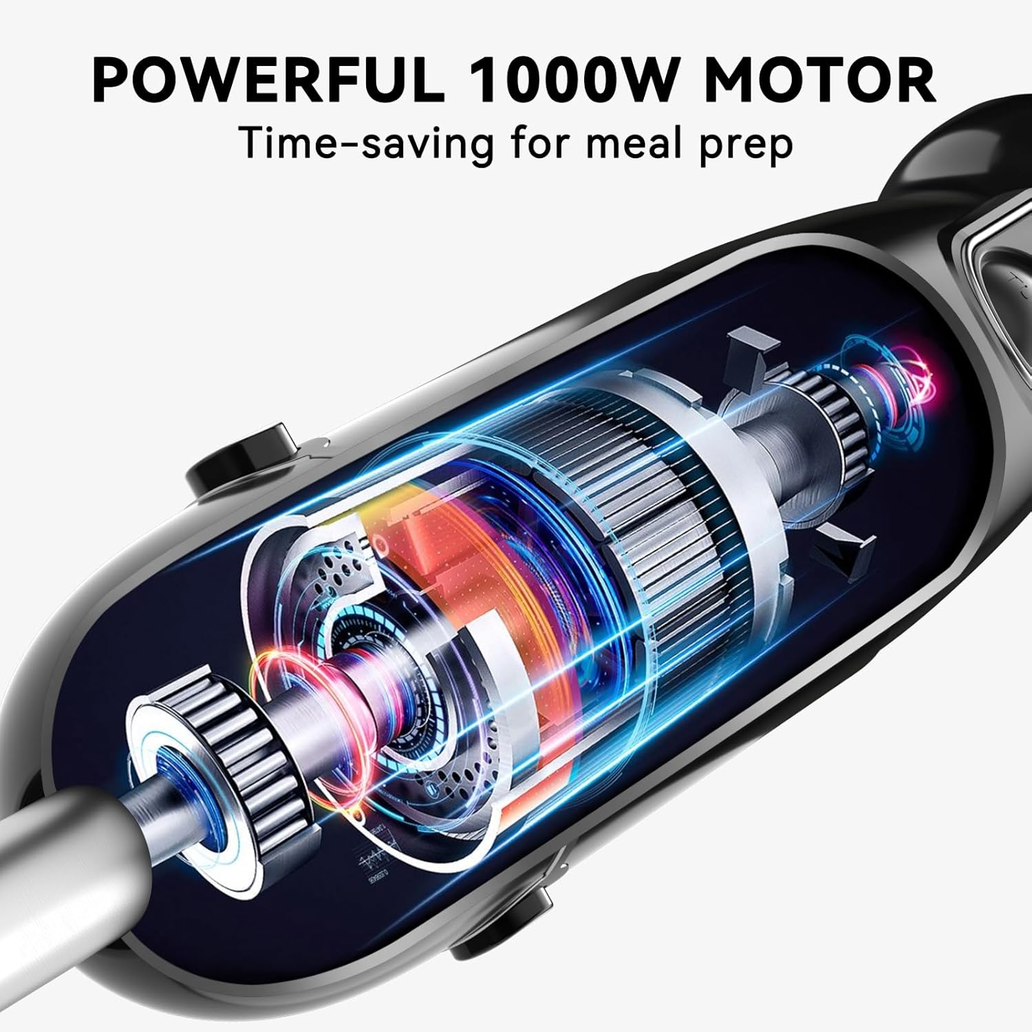 Immersion Blender Handheld Hand Blender, 1000W 5 in 1 Hand Mixer Stick, BPA-Free 12 Speed Handheld