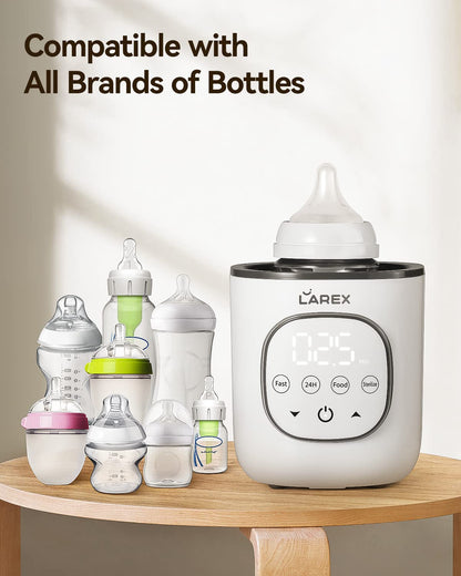 LAREX Bottle Warmer, Fast Baby Bottle Warmer for Breastmilk and Formula, with Timer and Accurate