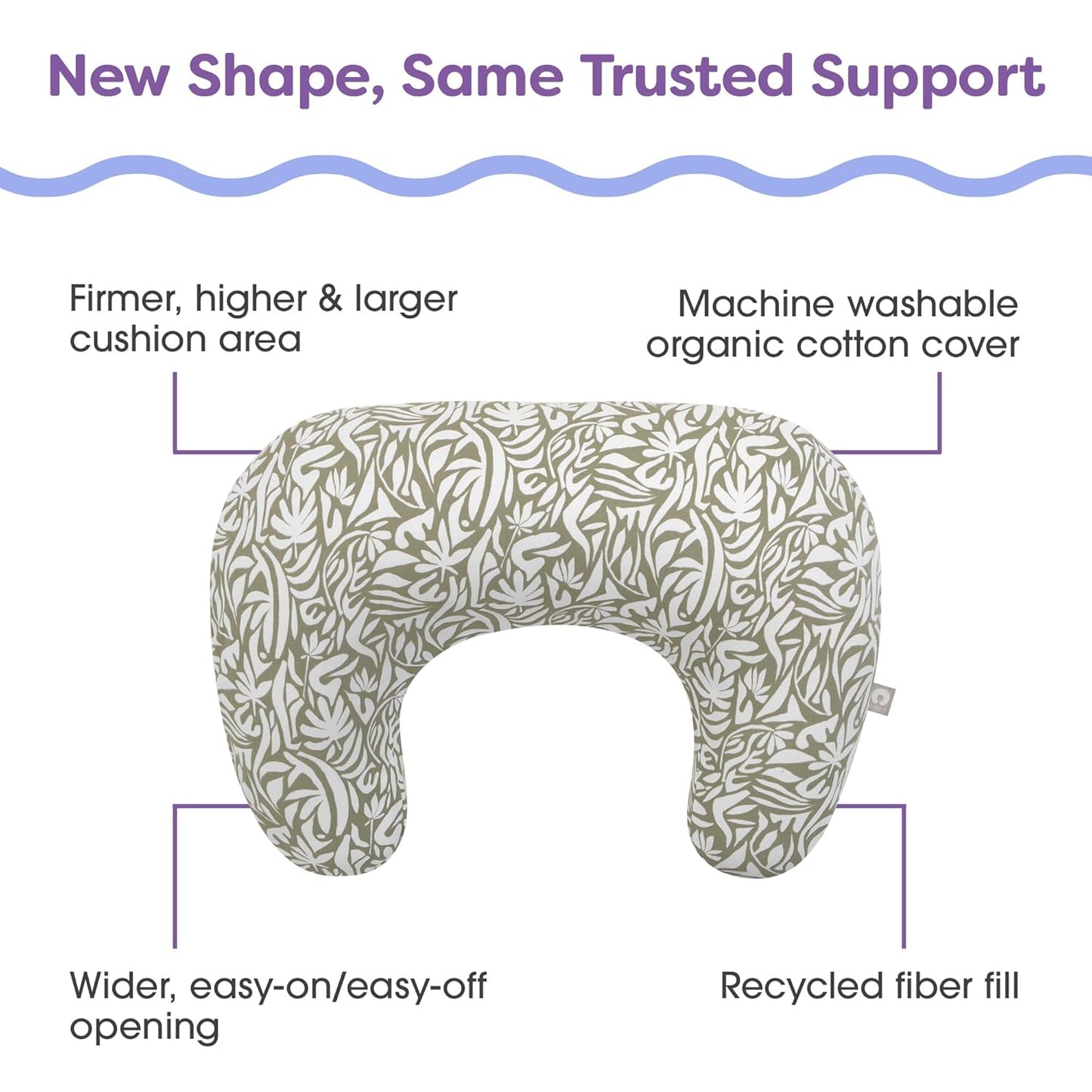 Boppy Nursing Pillow - Ergonomic Bottle & Breastfeeding Pillow, Higher, Firmer & Larger