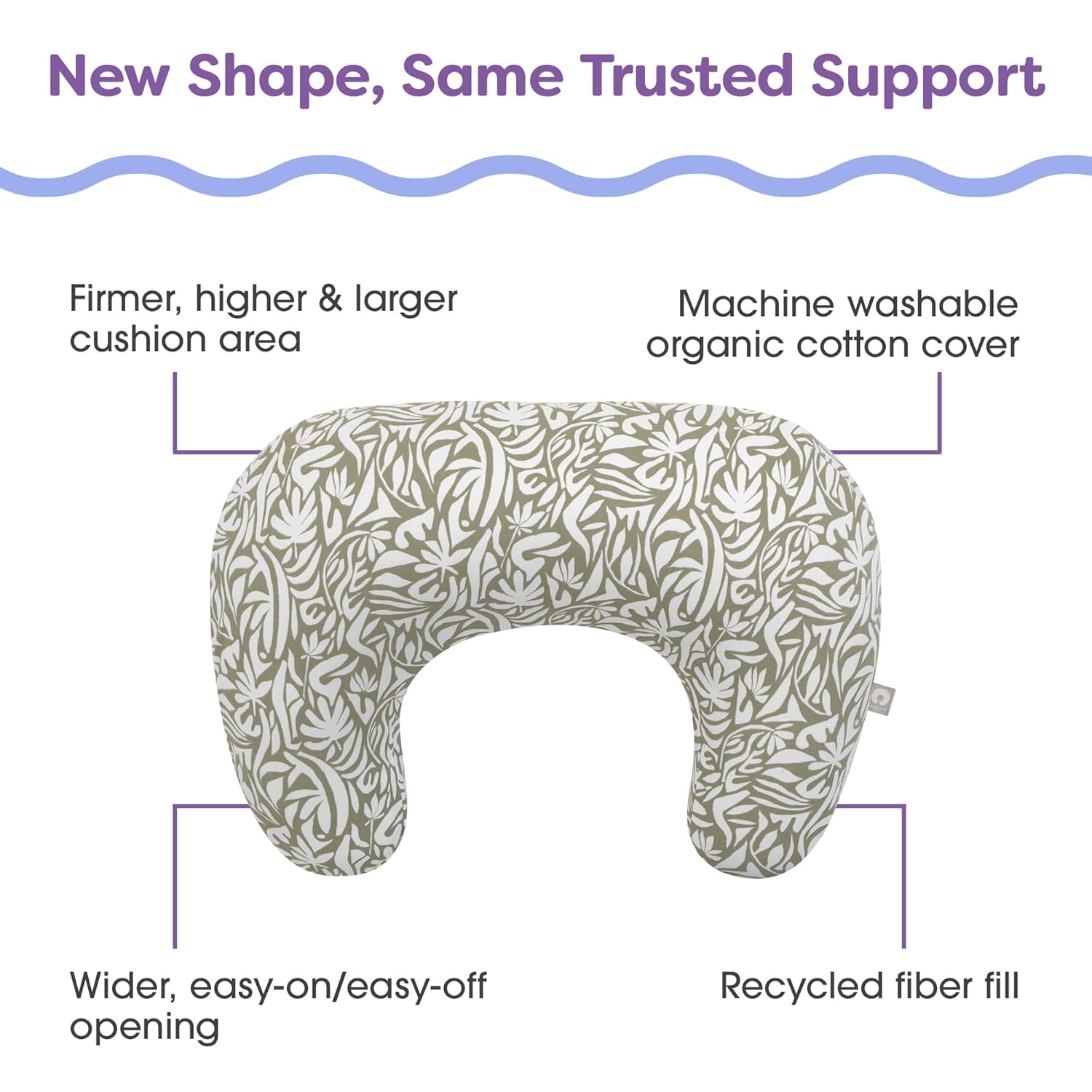 Boppy Nursing Pillow - Ergonomic Bottle & Breastfeeding Pillow, Higher, Firmer & Larger