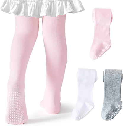 Baby Tights Non Slip Toddler Stockings Tights with Grippers Seamless Soft Cotton Knit Leggings Newborn