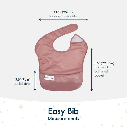 Tiny Twinkle Mess Proof Baby Bibs for Eating - Waterproof, Wipeable Bibs - Toddler Bibs - Travel
