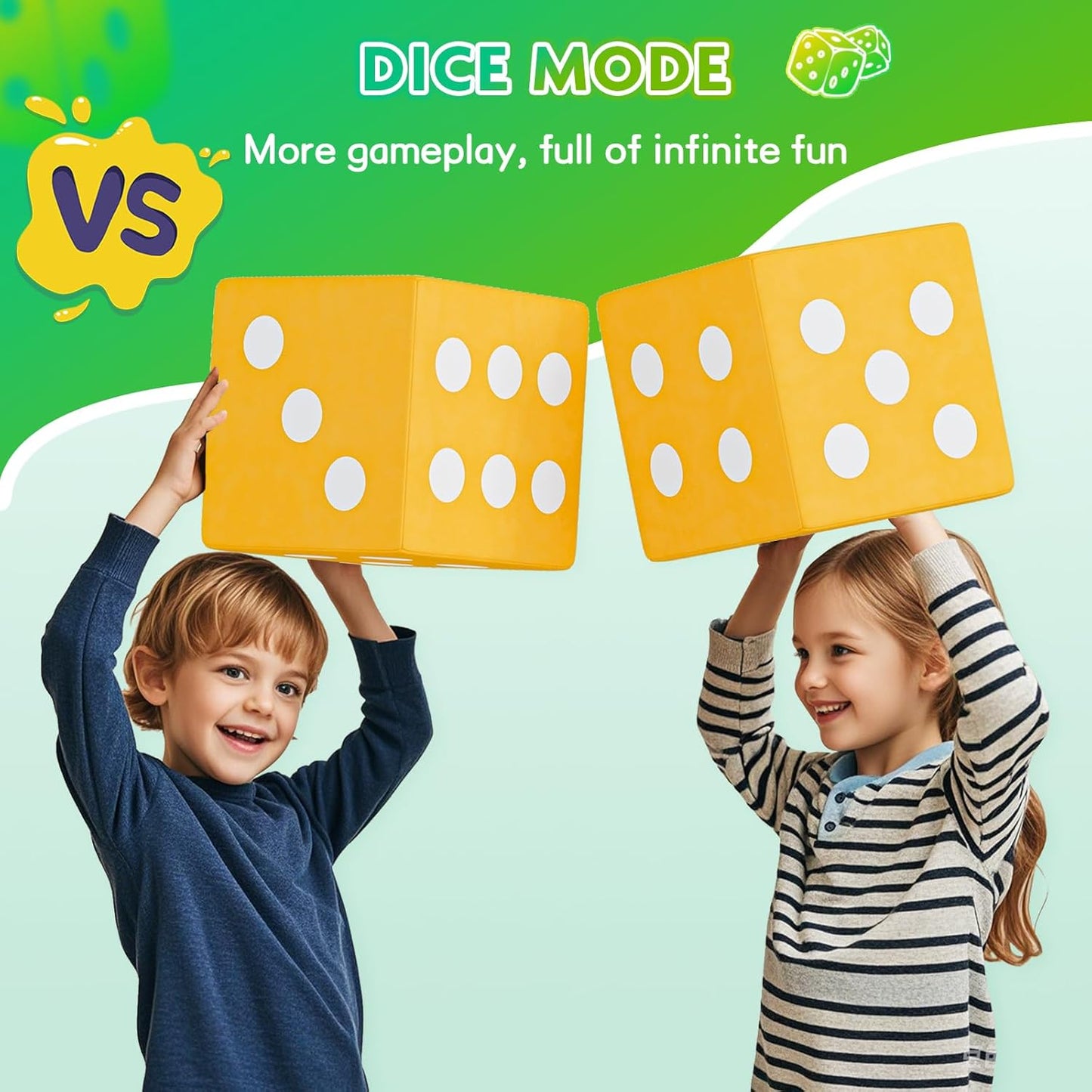 UMOMO 6 PCS Foam Climbing Blocks for Toddlers, Dice & Rock-Paper-Scissors Game Modes, Colorful Modular Play Set for Kids - Safe Indoor Activity Toy for Preschool Playroom (Orange-Yellow)