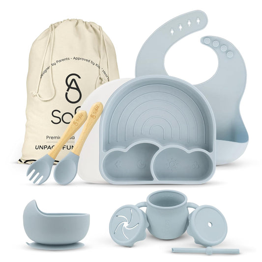 All In One Silicone Feeding Set - Safe for 6-12 Months - Non-Toxic Baby Led Weaning Supplies