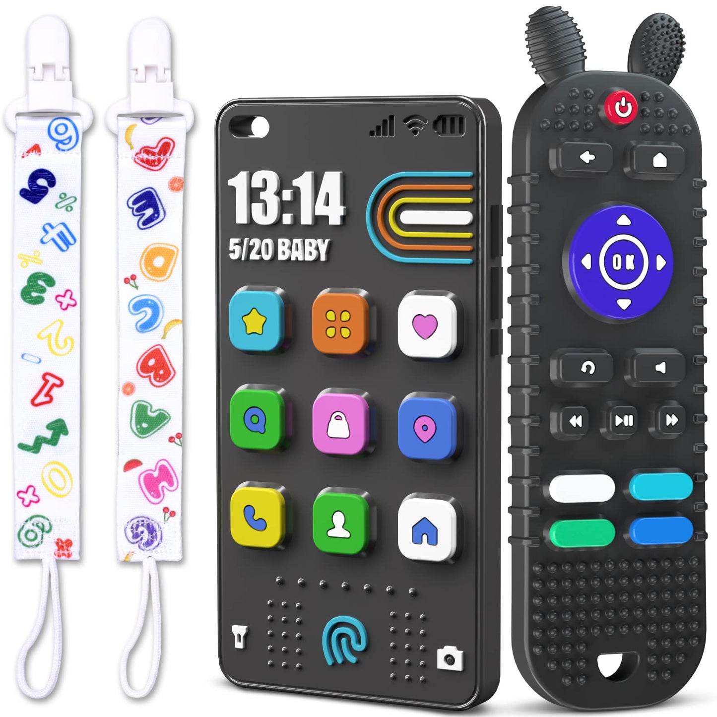 Baby Cell Phone Toy Babies 6-12 Months, Remote Control Teething Toys