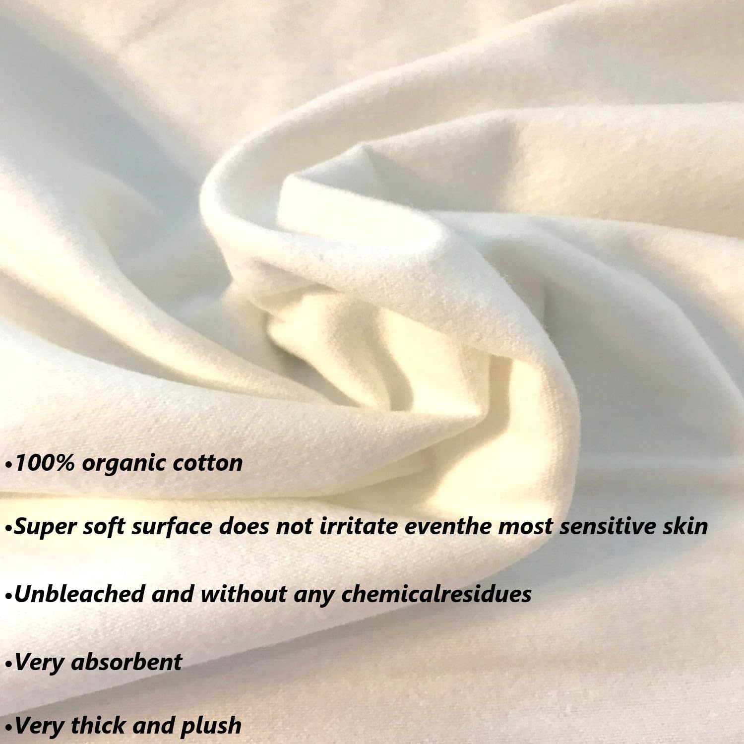 2 Pcs Organic Cotton Flannel for Castor Oil Pack Wrap, Reusable Castor Oil Compress for Liver