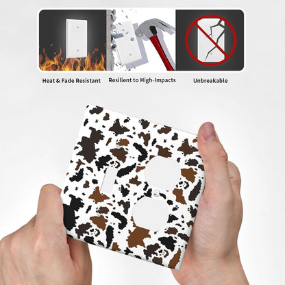 Wallplates Rustic Cowhide Highland Cow Milk Cow 1 Toggle 1 Duplex Switch Plate Electrical Gfci