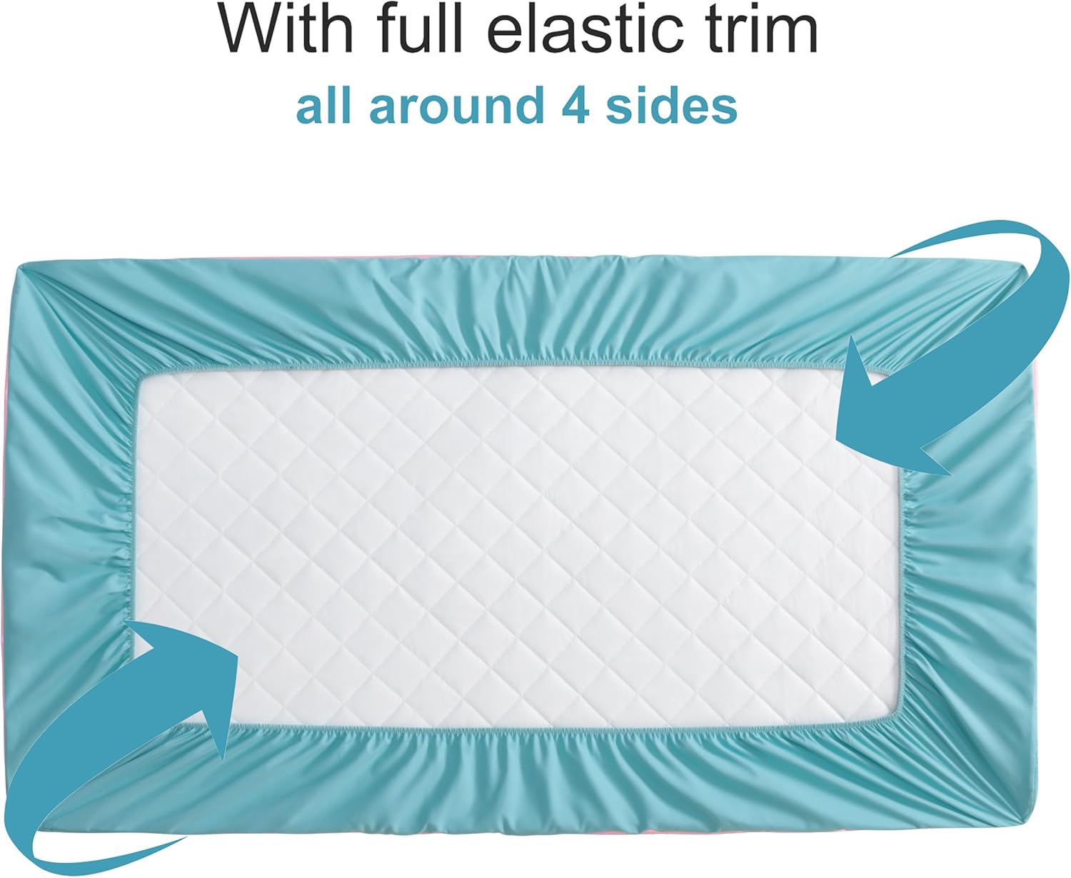 NTBAY 2 Pack Waterproof Mini Crib Mattress Protector, Quilted 24"x38" Fitted Mattress Cover