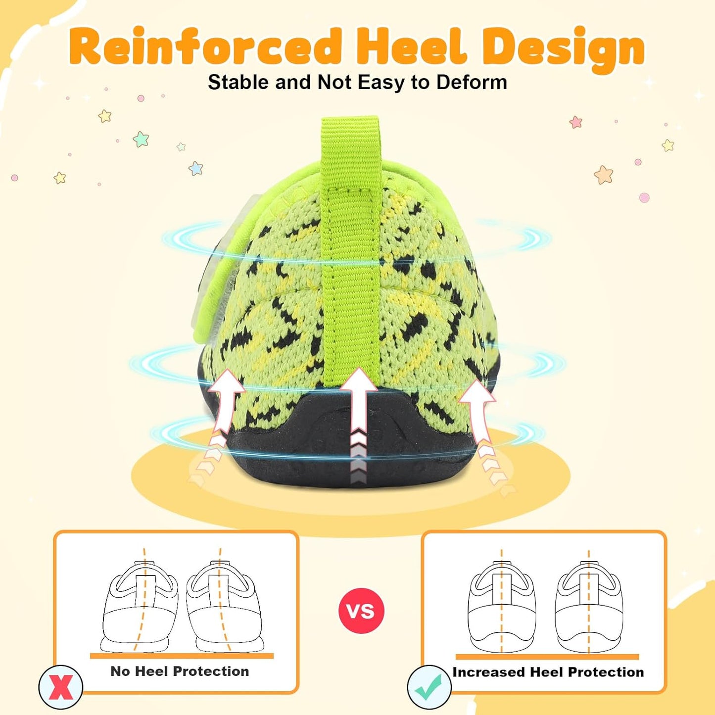 FEETCITY Baby First Walking Shoes Wide Baby Shoes Infant Sneakers Newborn Crib Shoe Barefoot Lightweight Slip On Shoe