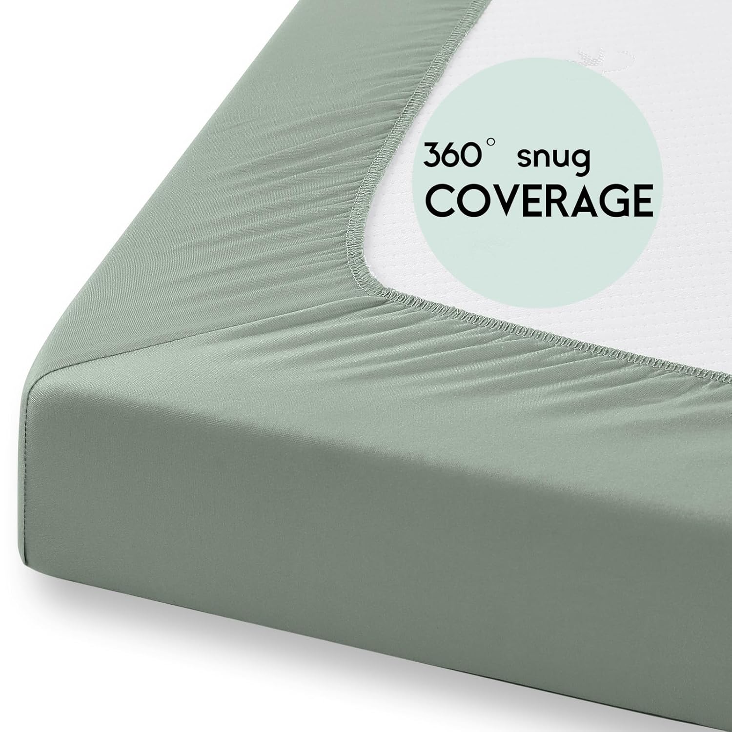Yoofoss Pack and Play Sheets Fitted, Mini Crib Sheets 2-Pack for Pack N Play Mattress, Stretchy