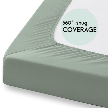 Yoofoss Pack and Play Sheets Fitted, Mini Crib Sheets 2-Pack for Pack N Play Mattress, Stretchy
