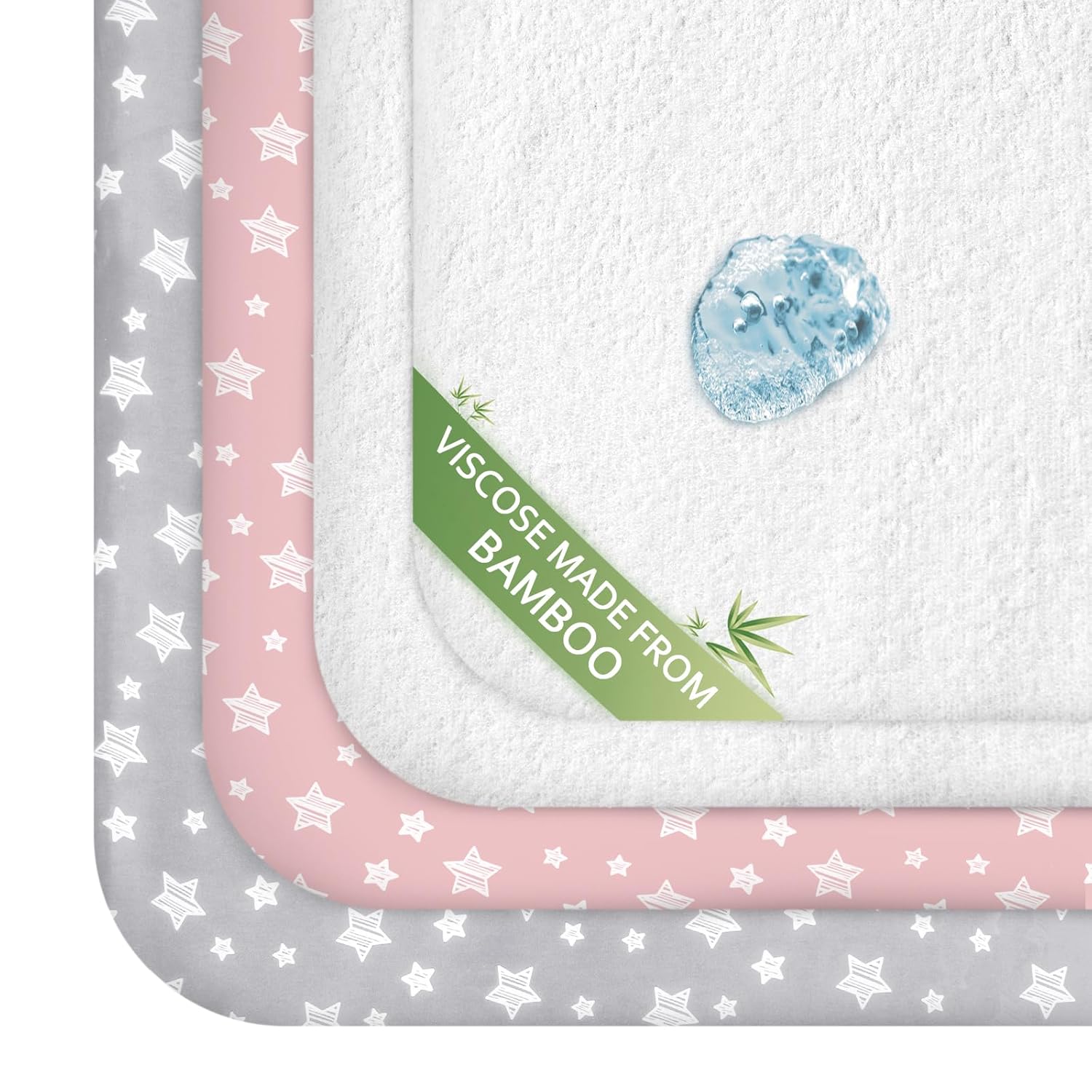 Pack and Play Sheets & Waterproof Terry Pack N Play Mattress Protector Pad Cover 4 Pack, Viscose
