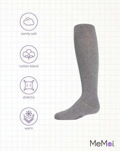 MeMoi Soft Pima Cotton Tights for Girls, Soft and Lightweight Opaque Tights for girls - Sizes 8 to 16