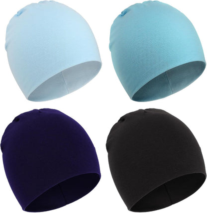 DRESHOW BQUBO 4 Pieces Baby Beanie Newborn Toddler Soft Cute Knit Hat Hospital Hats for Baby Boys Infant Cap Beanies