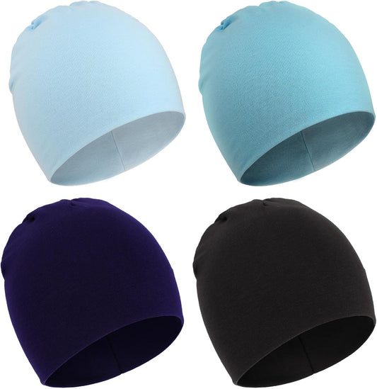 DRESHOW BQUBO 4 Pieces Baby Beanie Newborn Toddler Soft Cute Knit Hat Hospital Hats for Baby Boys Infant Cap Beanies