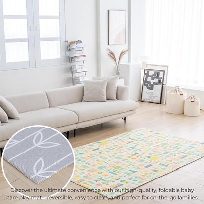 Baby Care Foldable Mat - Sea Petals(Gray), Large