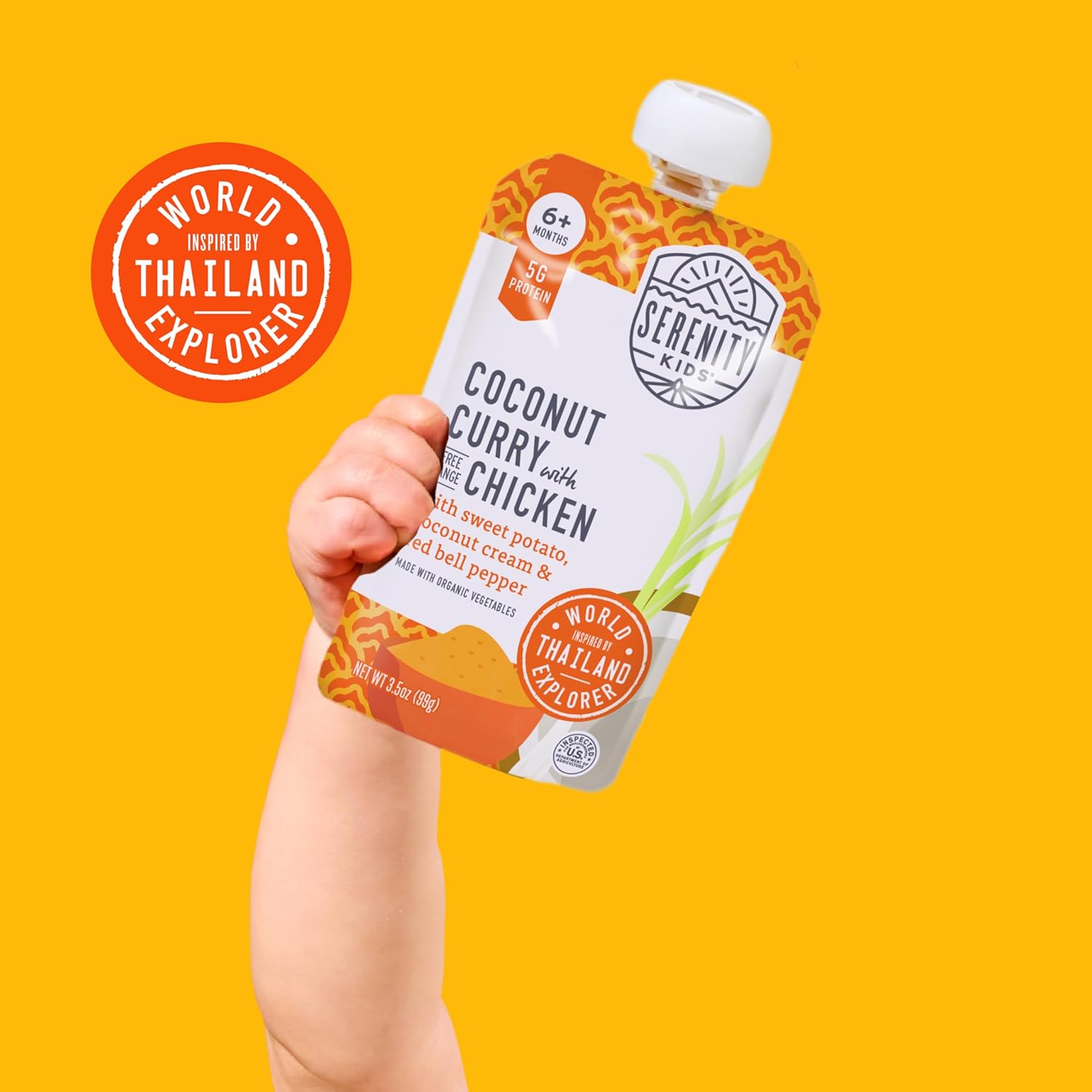 Serenity Kids 7+ Months World Explorers Baby Food Pouches - Puree With Ethically Sourced Meats &