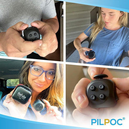 PILPOC Fidget Cube Dodecagon - 12-Sided - for Reducing Anxiety, Fidgets for Adults, Fidget Cube for Kids, Anxiety Toys for Adults, Fidget Cube for Adults, Cube Fidget Toys for Adults Black