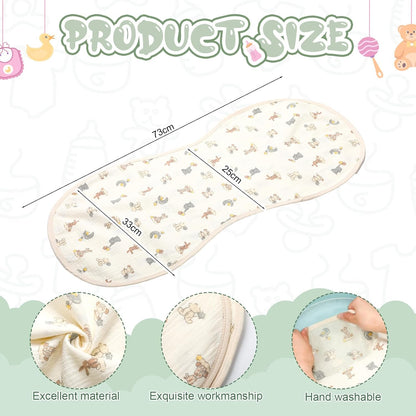 3 Pcs Changing Pad Liners Fits in Peanut Shape Changing Pad Waterproof Diaper Mats Organic Cotton Peanut Mats are Warm on a Baby's Back, Washable Reusable(Bright Style,Green)