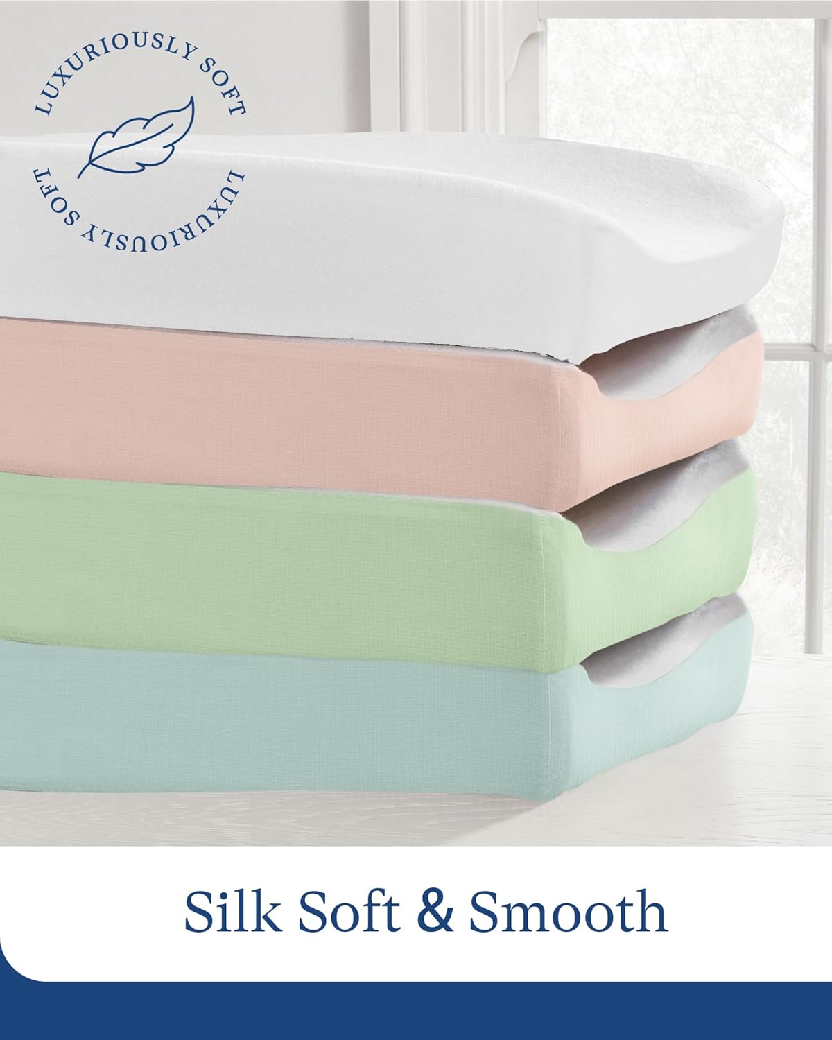 Supersoft Diaper Changing Pad Covers, 2-Pack Premium Bamboo Viscose Change Table Pad Covers for Baby Girls and Boys, Hypoallergenic Stretchy Changing Table Cover Sheets