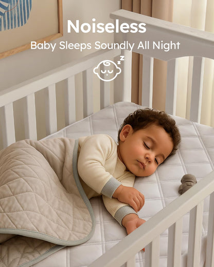 Yoofoss Waterproof Crib Mattress Protector 2 Pack, Quilted Crib Mattress Pad Cover Ultra Soft and