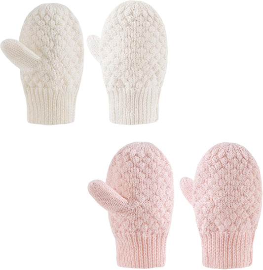 Baby Knit Mittens Toddler Boys Girls Gloves Winter Infant Newborn No Scratch Mitten 0-3 Years