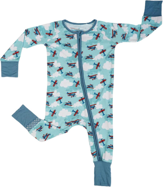 Baby Romper Long Sleeves for 3-24 Month Boys & Girls | 95% Bamboo Viscose Baby Rompers Two-Way Zipper Onesie